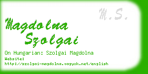 magdolna szolgai business card